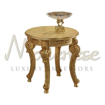 Modenese Luxury Interiors / Beistelltische / Vergoldeter Barock rund