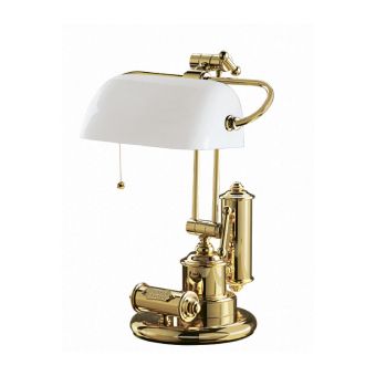 Banker-Lampe: Klassische Banker Tischlampe aus Messing