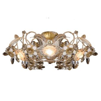 Mechini / Ceiling Lights / Coloured Bohemian Crystal and Coloured Pearl Banding P295/4