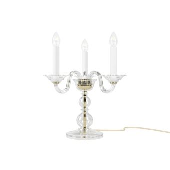 Preciosa / Elegante Tischleuchte Drei Kerzen / Historisches Design Eugene L 