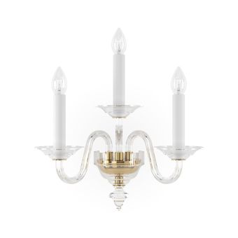 Preciosa / Luxuriöse und Elegante Wandleuchte, drei Kerzen / Historisches Design Eugene M