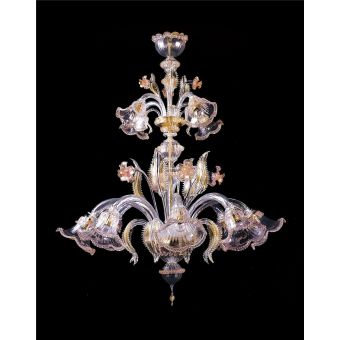Italian Luxury Lighting / Chandeliers / Venetian Glass Multicolor 8-Light V6613 008
