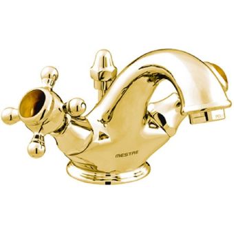 Bronces Mestre / Washbasin Fittings / One hole basin mixer with tiger eye stone 035005.TG0.00