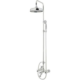 Bronces Mestre / Shower Sets / Bath shower set with column and black porcelain handles 035016.CN0.50