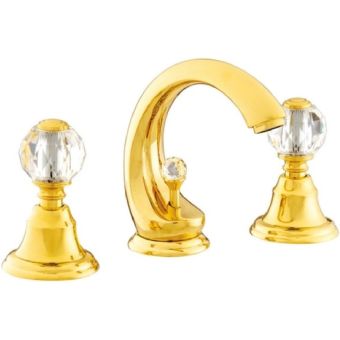 Bronces Mestre / Washbasin Fittings / Three holes basin set with Swarovski crystal 036101.000.00