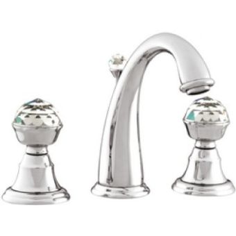 Bronces Mestre / Washbasin Fittings / Three holes basin set with Swarovski crystal 037201.C00.50