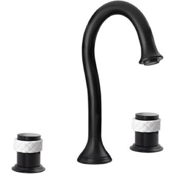 Bronces Mestre / Washbasin Fittings / Three holes basin set with white porcelain 065501.000.84