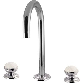 Bronces Mestre / Washbasin Fittings / Three holes basin set with quartz stone 072201.QT0.50