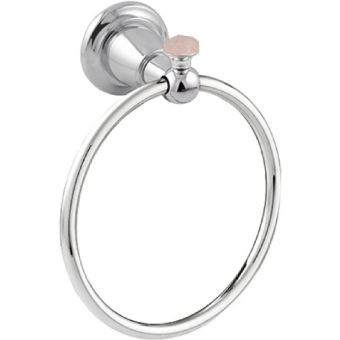 Bronces Mestre / Towel Holders / Towel ring 165mm with pink quartz stone 072273.QZP.50