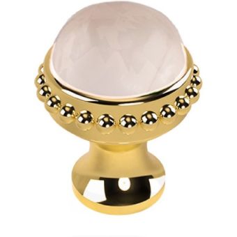 Bronces Mestre / Furniture Handles /  Metropolis Precious 26mm with pink quartz stone 0Z5785.QTP.00