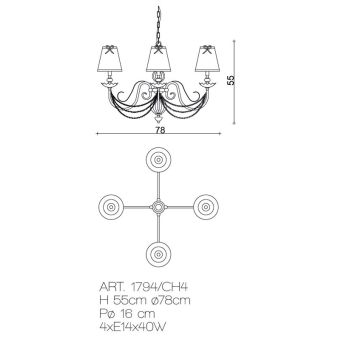 Il Paralume Marina / Chandelier / 1794/CH4