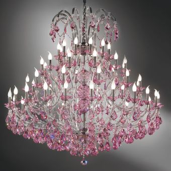 Italian Luxury Lighting / Chandeliers / Maria Theresa 60 Lights 1960 060 Pink
