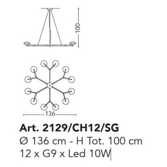 Il Paralume Marina / Chandelier / 2129/CH12/SG