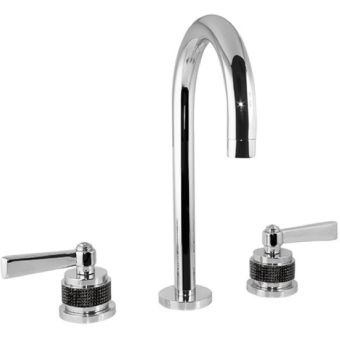 Bronces Mestre / Washbasin Fittings / Three holes basin set with black Swarovski 271001.PHN.50