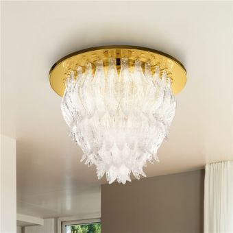 Patrizia Volpato / Semi-Flush Mounts / Petali Handcrafted Murano Glass 24 Karat Gold PV-8002-PL-1