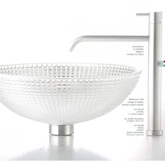 Il Paralume Marina / Washbasin handmade in clear Italian crystal / BA678