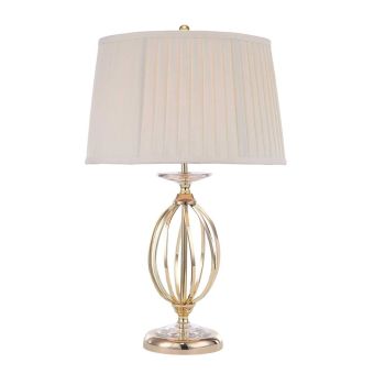 Elstead Lighting / Table Lamps / Aegean 1 Polished Brass with Ivory Shade