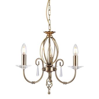 Elstead Lighting / Chandeliers / Aegean 3 Aged Brass