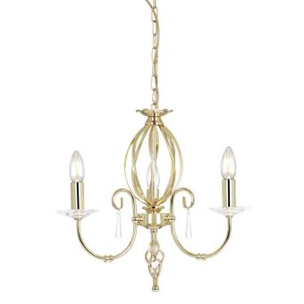 Elstead Lighting / Chandeliers / Aegean 3 Polished Brass