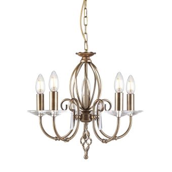 Elstead Lighting / Chandeliers / Aegean 5 Aged Brass