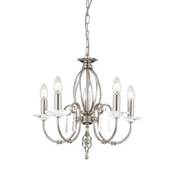 Elstead Lighting / Chandeliers / Aegean 5 Polished Nickel
