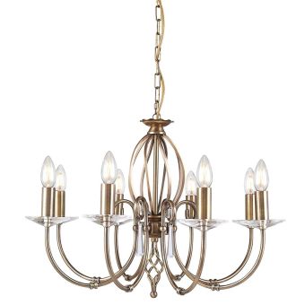 Elstead Lighting / Chandeliers / Aegean 8 Aged Brass