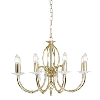 Elstead Lighting / Chandeliers / Aegean 8 Polished Brass