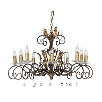 Elstead Lighting / Chandeliers / Amarilli 10 Bronze with Gold Patina