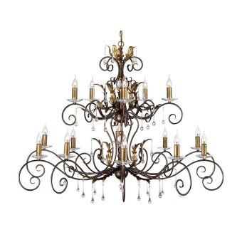 Elstead Lighting / Chandeliers / Amarilli 15 Bronze with Gold Patina