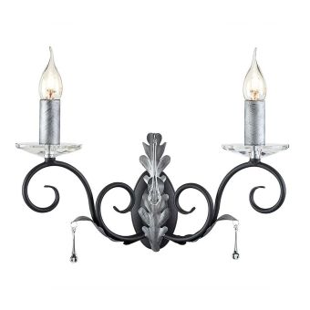 Elstead Lighting / Wall Lights / Amarilli 2 Black with Silver Patina