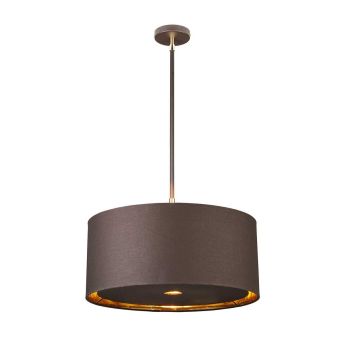 Elstead Lighting / Pendant Lights / Balance 1 Polished Brass with Brown Shade