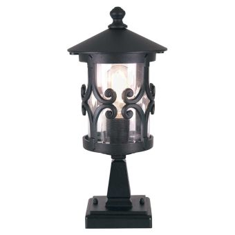 Elstead Lighting / Outdoor Pedestal Lights / Hereford 1 Lantern Black