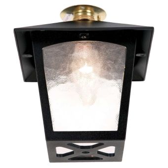Elstead Lighting / Ceiling Lights / York Flush Porch Lantern Black