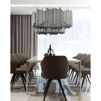 DelightFULL / Chandeliers / Brubeck Mid-century Modern Chandelier in Brass