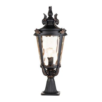 Elstead Lighting / Outdoor Pedestal Lights / Baltimore 1 Large Lantern Weathered Bronze