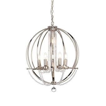 Elstead Lighting / Chandeliers / Cassie 7 Polished Nickel Plated
