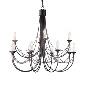 Elstead Lighting / Chandeliers / Carisbrooke 12 Black