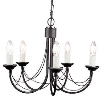 Elstead Lighting / Chandeliers / Carisbrooke 5 Black