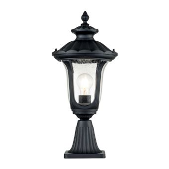Elstead Lighting / Outdoor Pedestal Lights / Chicago 1 Small Lantern Textured Black