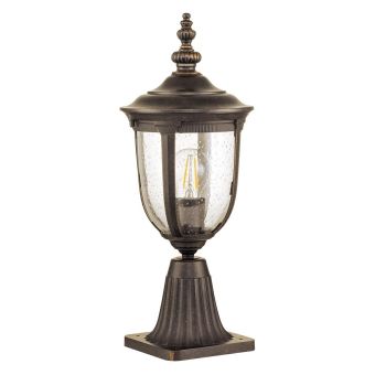 Elstead Lighting / Outdoor Pedestal Lights / Cleveland 1 Small Lantern Weathered Bronze
