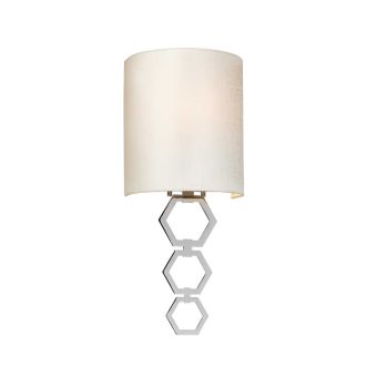 Elstead Lighting / Wall Lights / Clark Small Polished Chrome with Ivory Faux Silk Shade