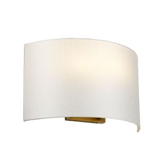 Elstead Lighting / Wall Lights / Cooper Large Curved with Aged Brass Back Plate with Ivory Shade