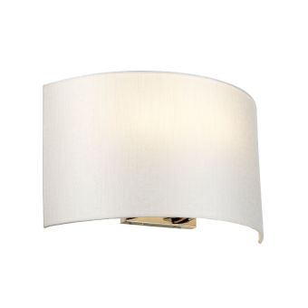 Elstead Lighting / Wall Lights / Cooper Large Curved with Polished Chrome Back Plate with Ivory Shade