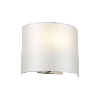 Elstead Lighting / Wall Lights / Cooper Medium Curved with Polished Chrome Back Plate & Ivory Shade