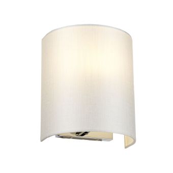 Elstead Lighting / Wall Lights / Cooper Small Curved with Polished Chrome Back Plate & Ivory Shade