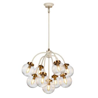 Elstead Lighting / Pendant Lights / Cosmos 9 Cream Painted and Aged Brass