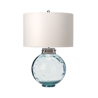 Elstead Lighting / Table Lamps / Kara Blue Glass with Hepplewhite Shade