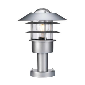 Elstead Lighting / Outdoor Pedestal Lights / Helsingor 1 Lantern Silver
