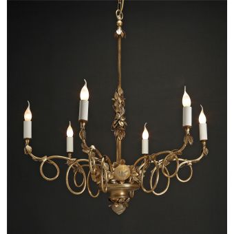 Officina Ciani / Chandeliers / Metal with Leaves and Glass Roses HL1049CH-6