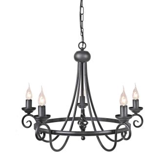 Elstead Lighting / Chandeliers / Harlech 5 Black